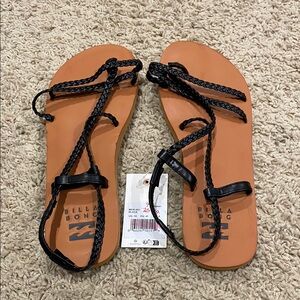 Billabong Black and Tan Women's Sandals